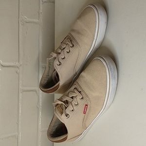 Levis Khaki Tan Canvas Mens Shoes Size 8